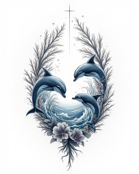 playful dolphin ocean scene