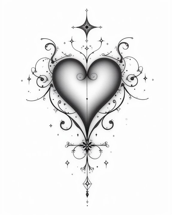 playful heart with stars