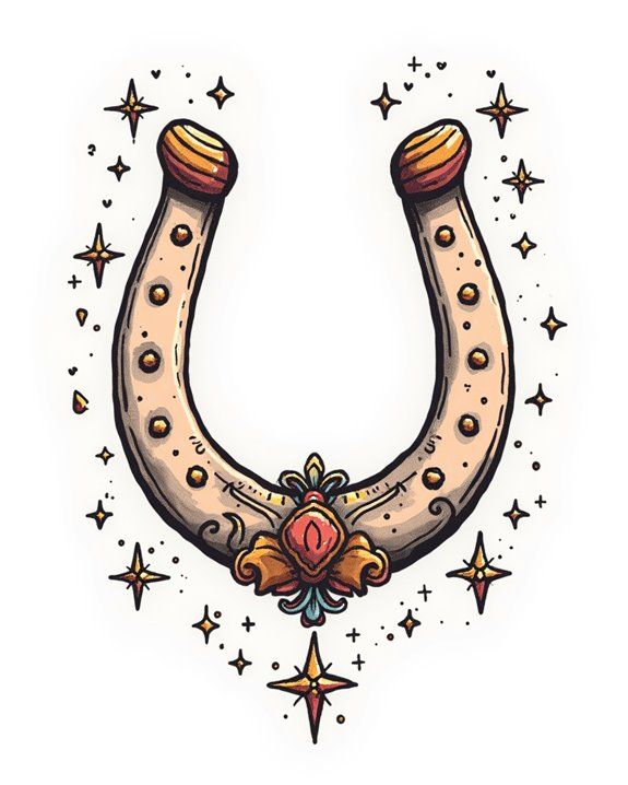 playful horseshoe with stars