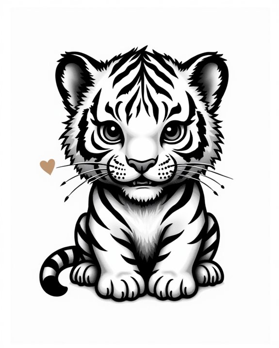 playful innocent tiger representation