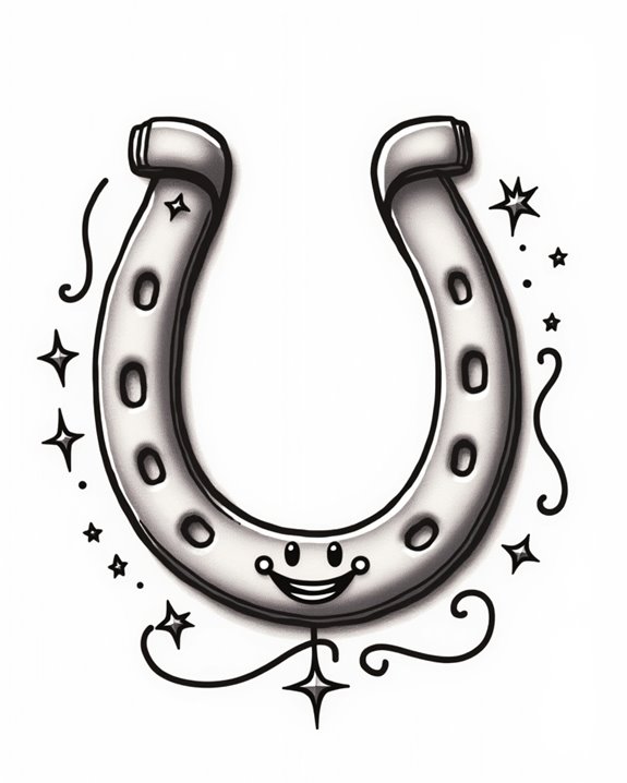 playful lucky horseshoe faces