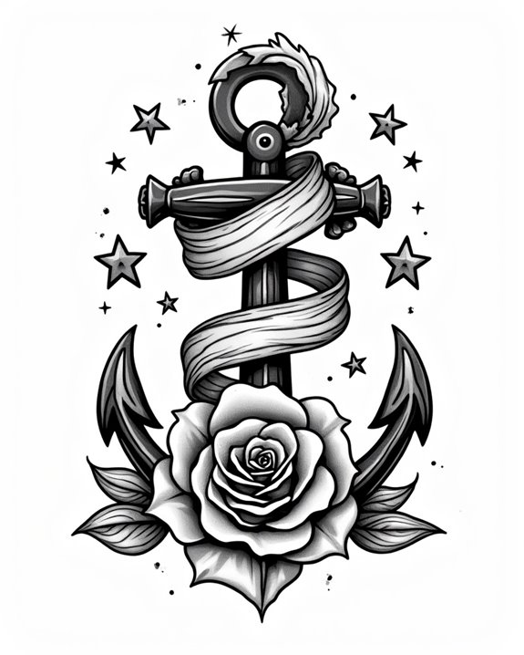 playful nautical anchor details