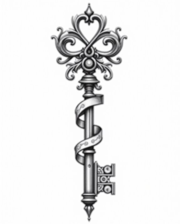 playful ribbon decorated key