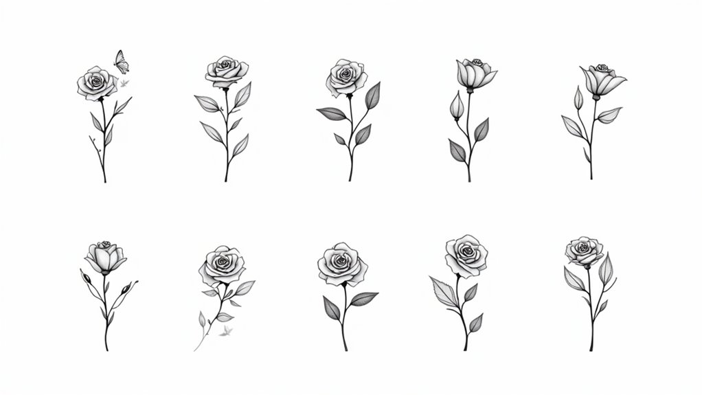 playful rose arm tattoos