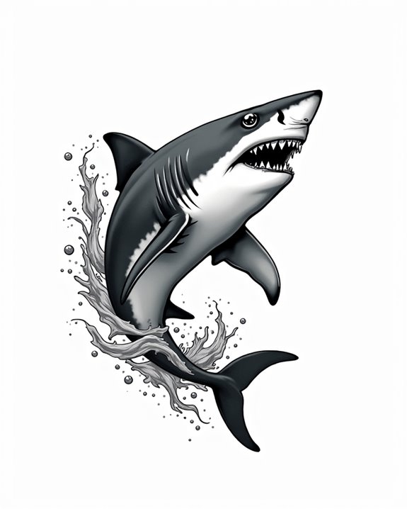 playful shark water splash
