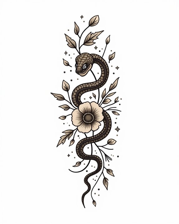 playful vibrant snake tattoos