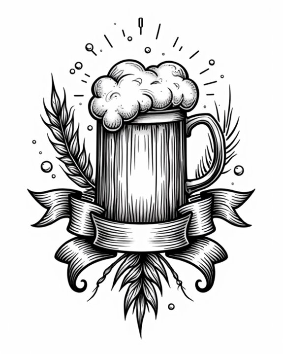 playful vintage beer bubbles