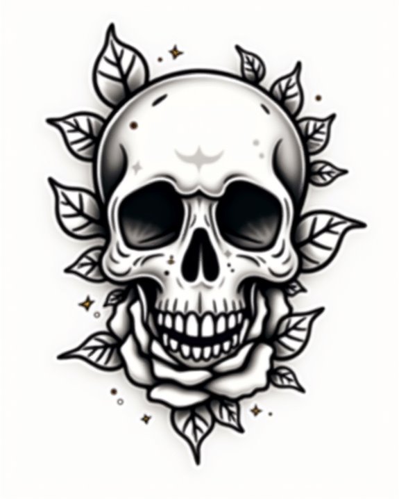 playful vintage skull art