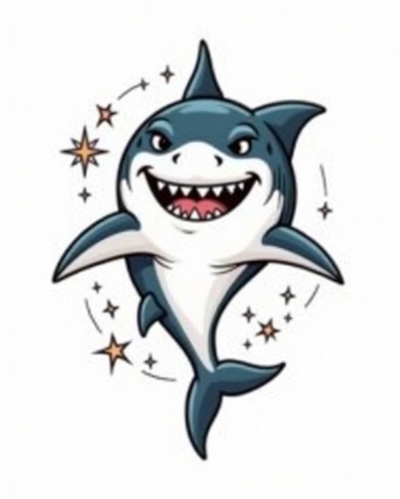 playful yet fierce shark
