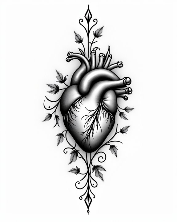 realistic heart tattoo art