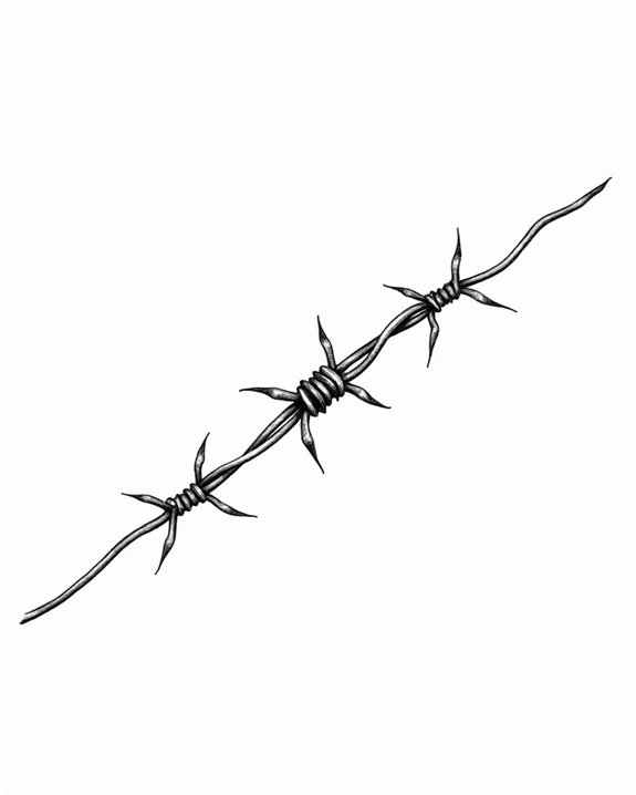 realistic shaded barbed wire