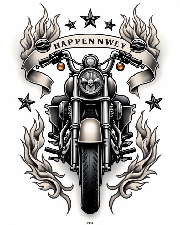 rebellious female rider tattoo