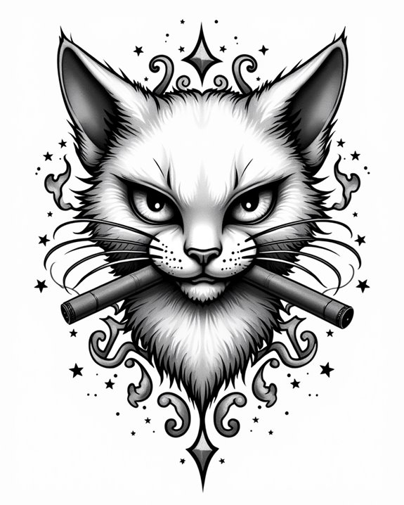 rebellious vintage feline attitude