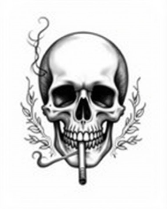 rebellious vintage skull tattoo
