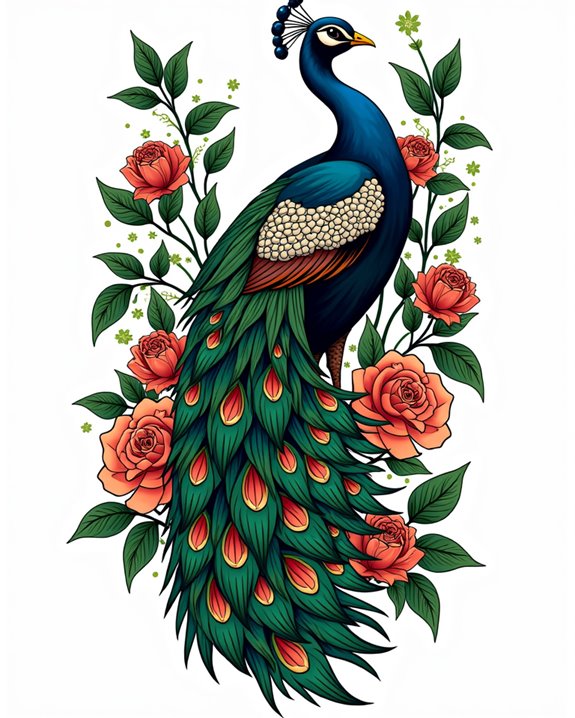 red cardinal with greenery