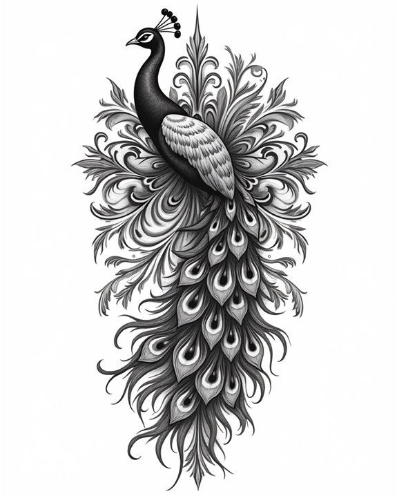 regal iridescent feather display