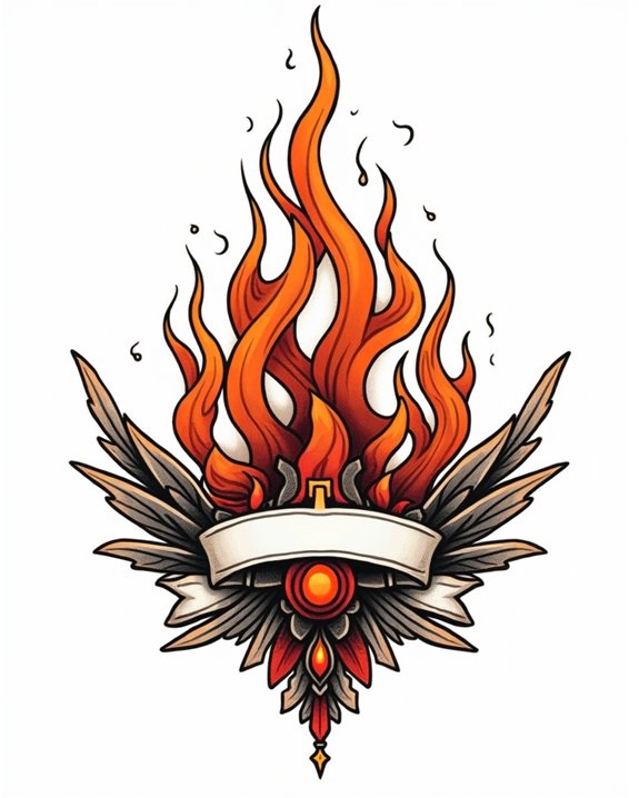 retro fiery emblem craftsmanship