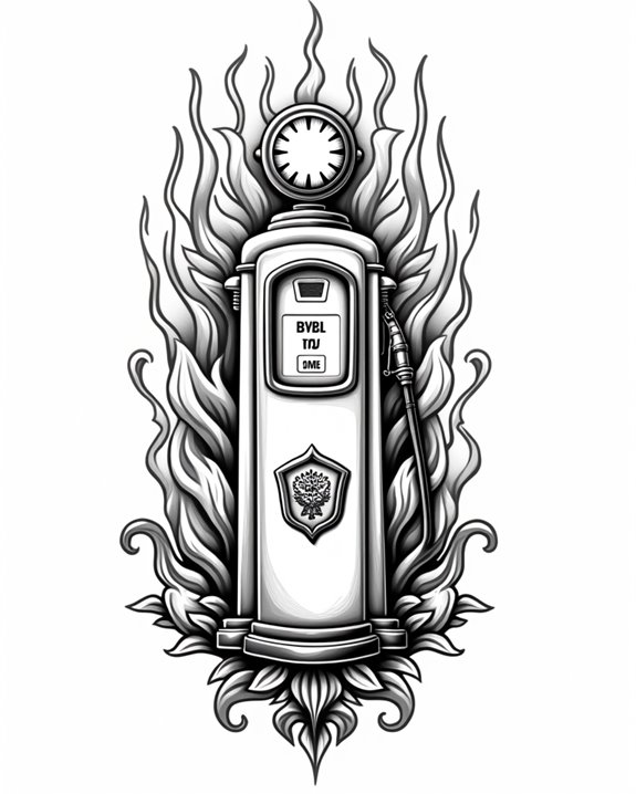 retro fuel pump art