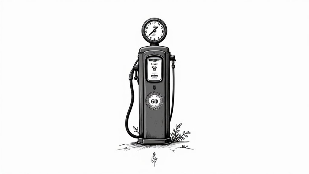 retro gas pump tattoo designs