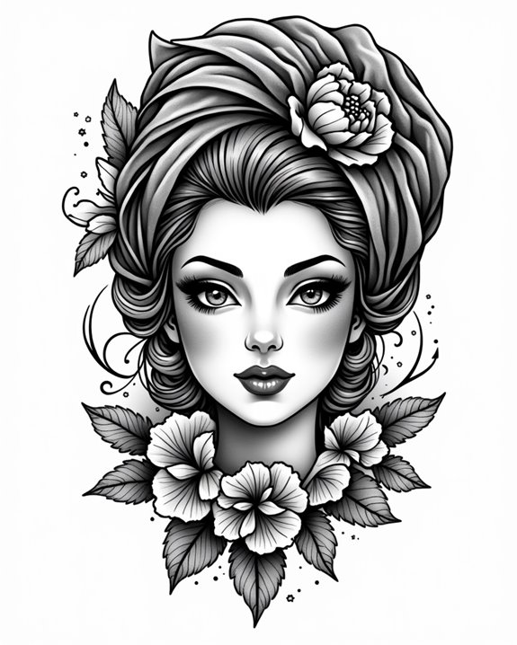 retro glamorous bold lips