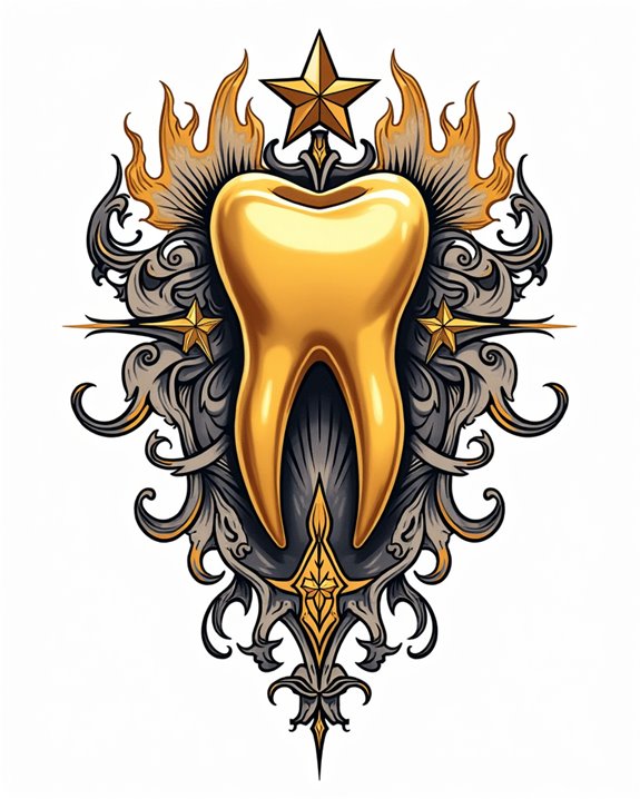retro graffiti gold teeth