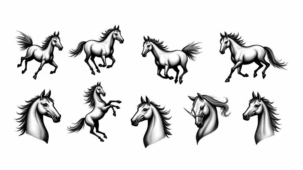 retro horse tattoo designs