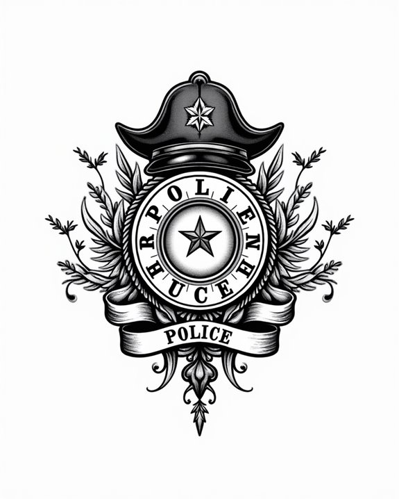 retro police hat tattoo designs