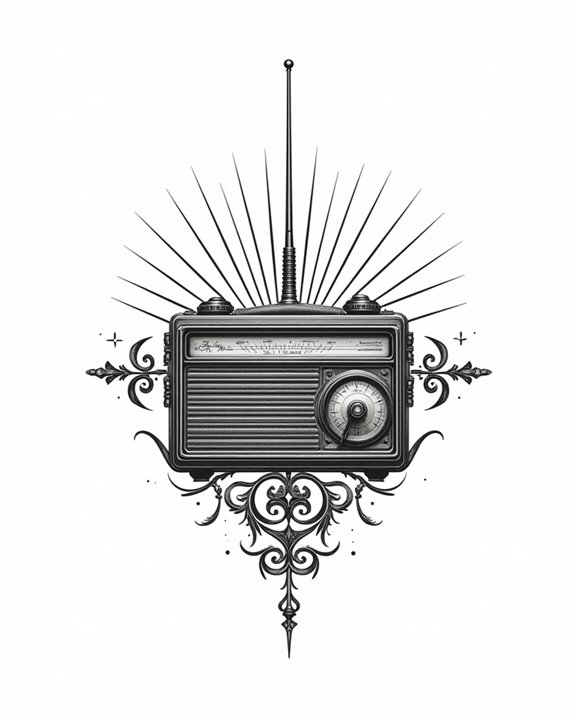 retro radio transmitter tattoo
