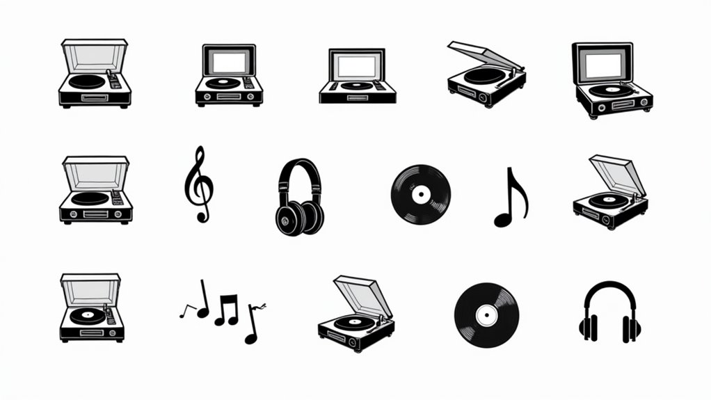 retro record player ink