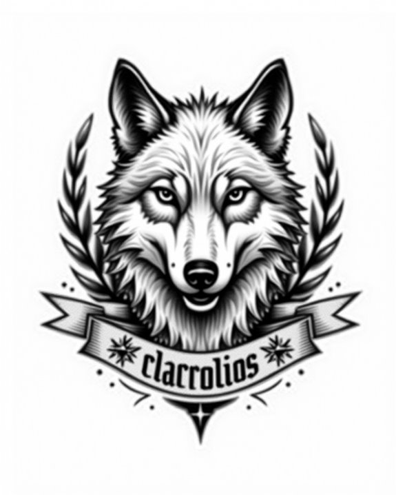 retro wolf badge nostalgia