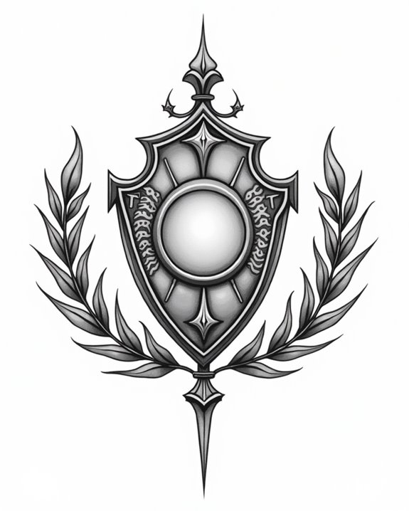 roman warrior badge art