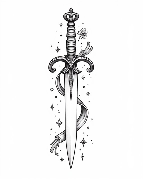 romantic vintage dagger design