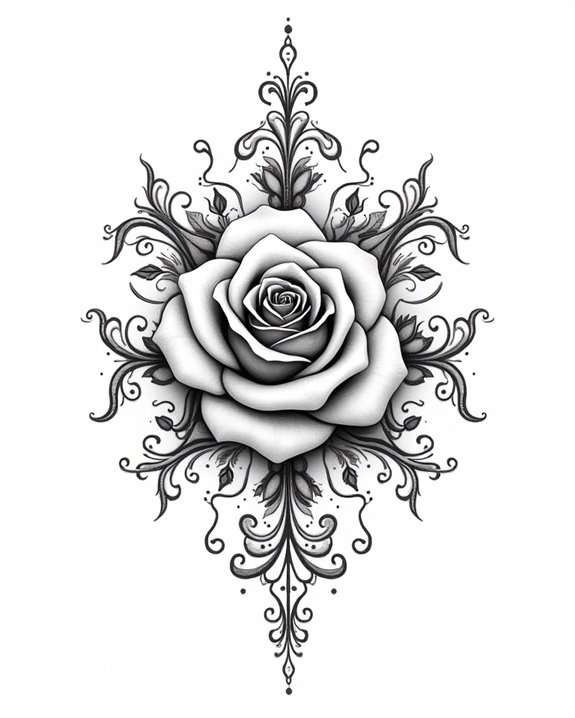 rose centered floral symmetry