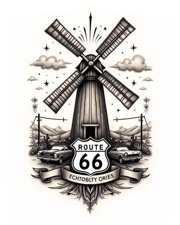 rustic windmill americana scenery