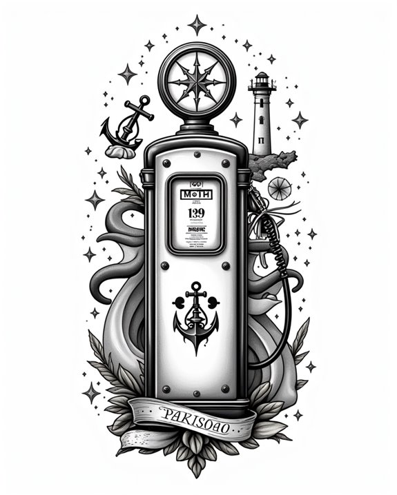 sea inspired vintage tattoos