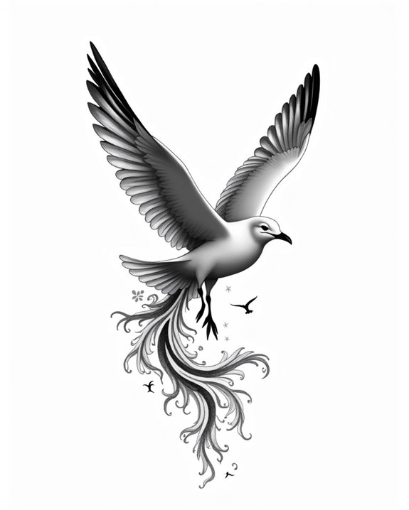 seagull silhouette s serenity symbol