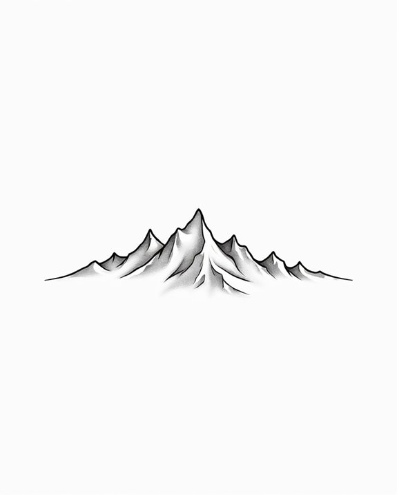 seamless mountain line art