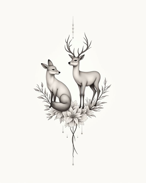 serene animal silhouette tattoos