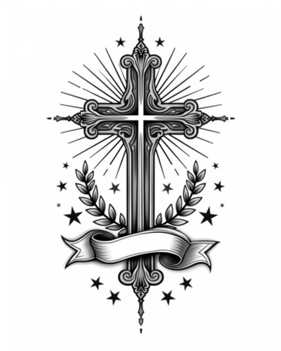 serene faithful cross artwork