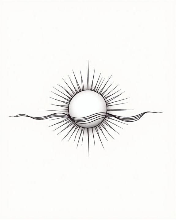 serene horizon line tattoo