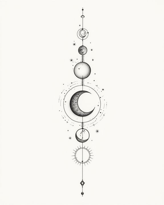 serene lunar cycle symbol