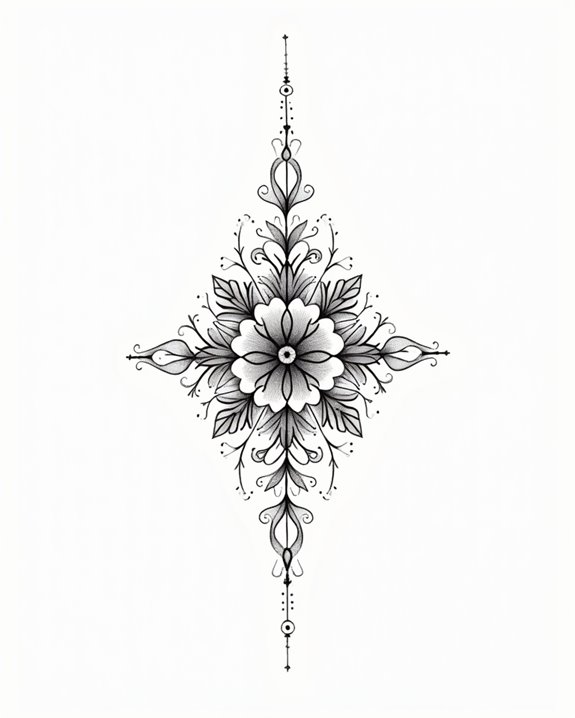 serene mountain landscape tattoo