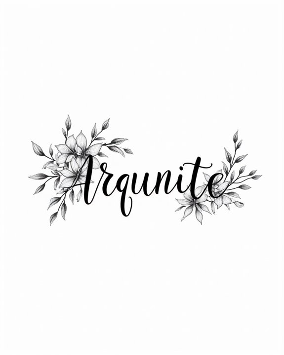 serene nature inspired name tattoos