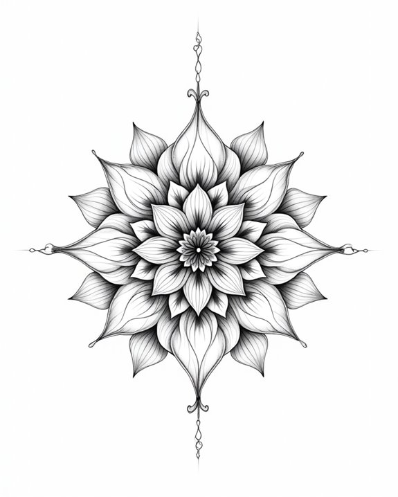 serene pure floral symbol