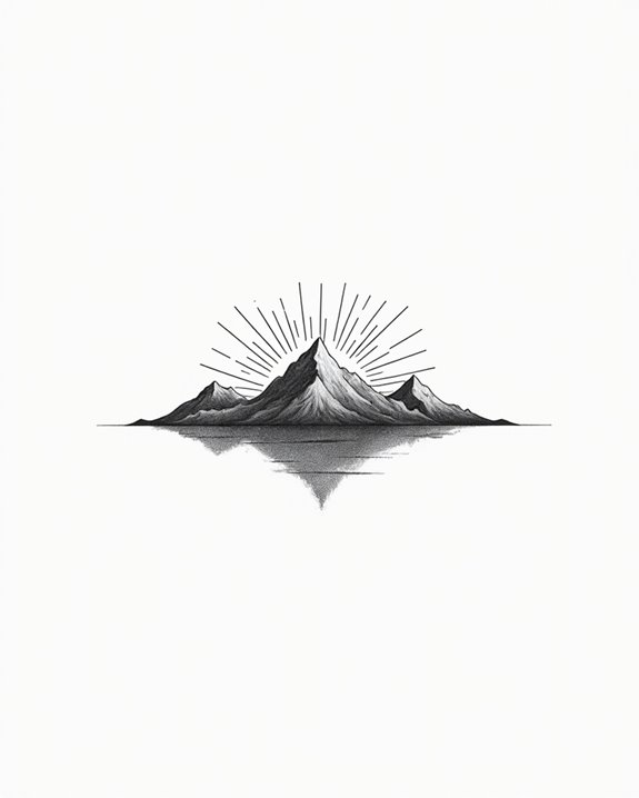 serene sunset mountain silhouette