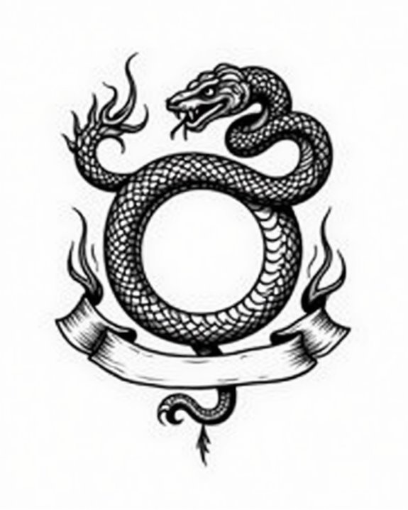 serpent embraces elegant circle