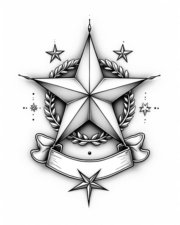 shadowed star vintage style