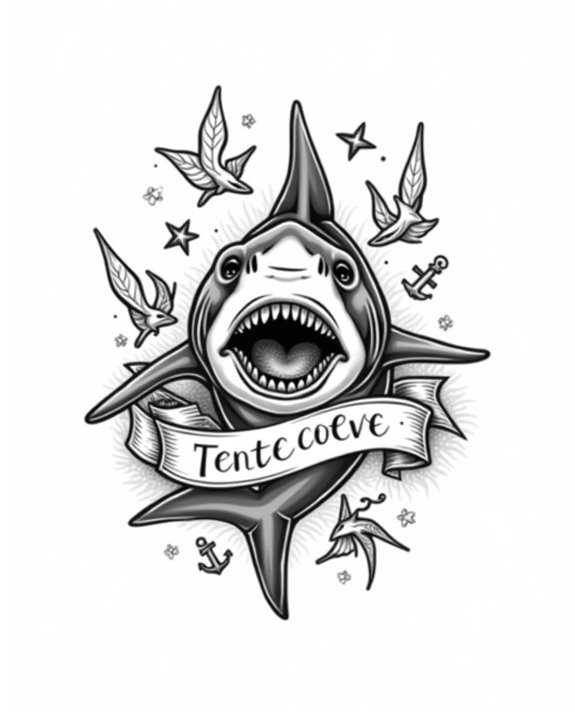shark banners nautical symbolism
