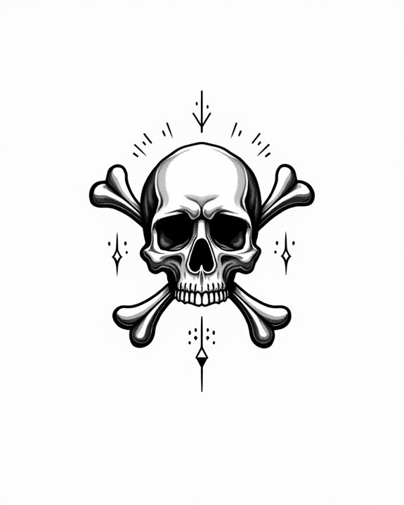simple skull crossed bones