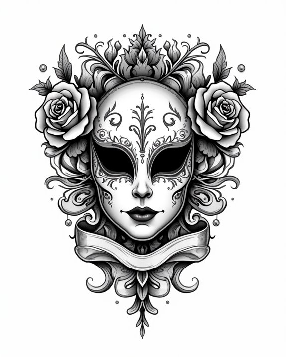 sinister clown grin tattoo